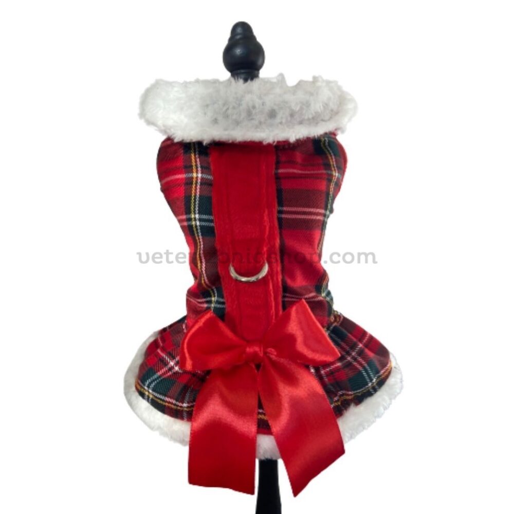 abrigo-arnés-escocés-rojo-para-perros-veterizoniashop