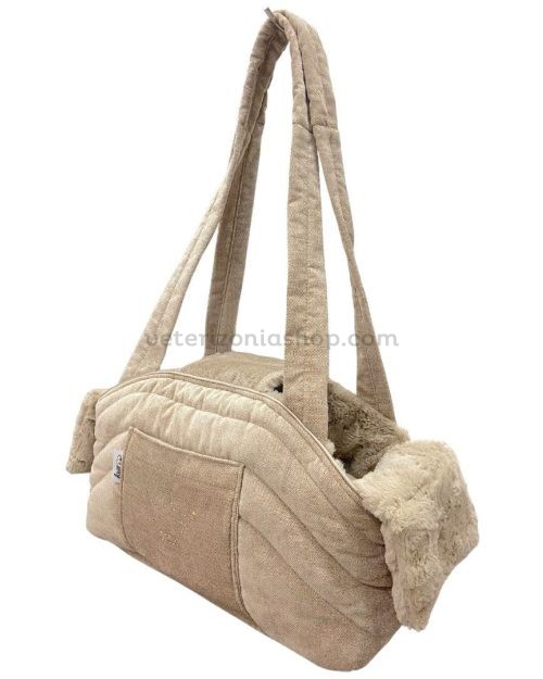 bolso-transporte-beige-wof-para-perro-veterizoniashop