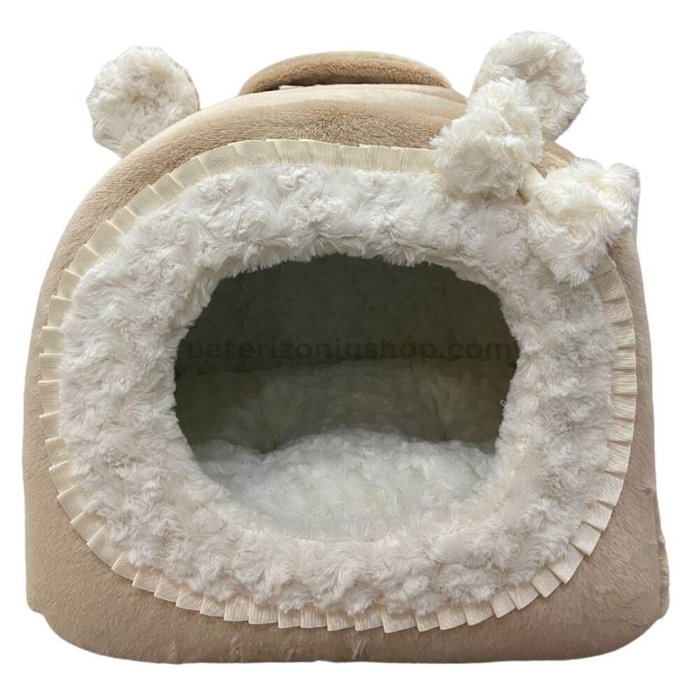 cueva-iglú-beige-crema-para-perro-gato-veterizoniashop