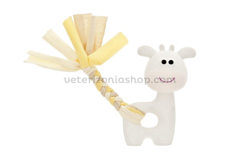 mini juguete jirafa con cuerda amarilla para perros veterizoniashop
