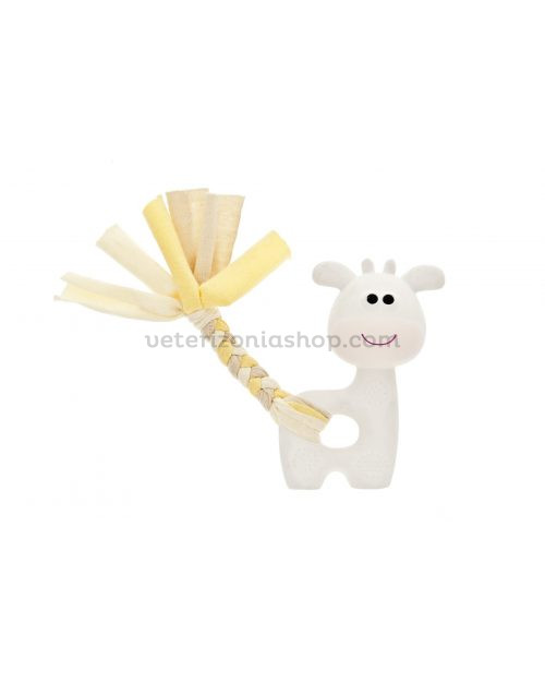 mini juguete jirafa con cuerda amarilla para perros veterizoniashop