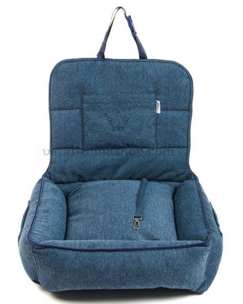 Cama de coche para perros en color azul jaspeado - Veterizonia Shop