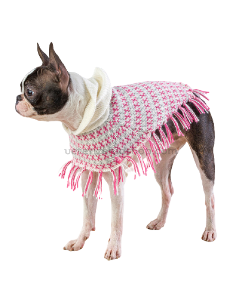 Poncho para perros Sofia Alpaca rosa-1