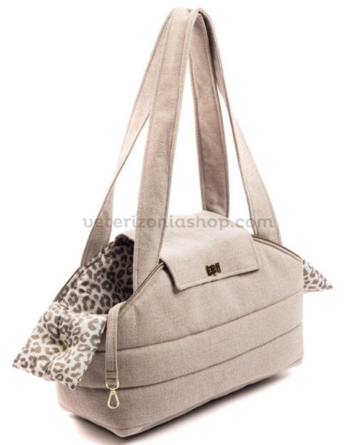 bolso-transporte-para-perros-beige-interior-animal-print-veterizoniashop-0