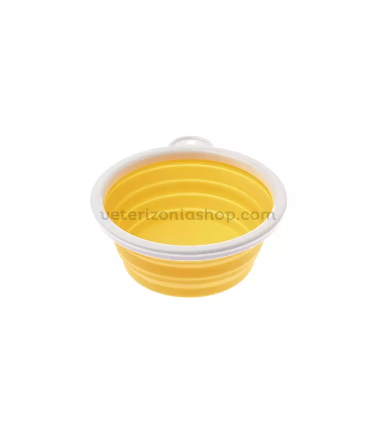 Comedero bebedero portatil amarillo para perros-veterizonia-1