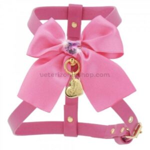 Arnés Heart Sew on Bow Fucsia Piccoli Pets para perros