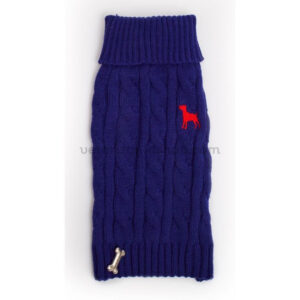Jersey Punto Trenzado Azul Marino para perro