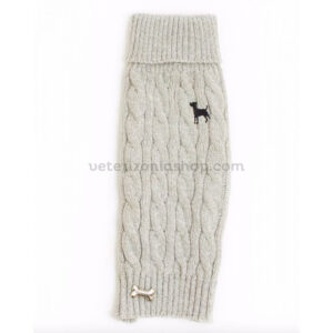 Jersey Punto Trenzado Gris claro para perro