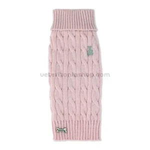 Jersey Punto Trenzado Rosa Claro para perro