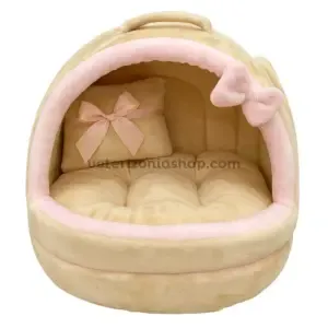 Cueva iglú Beige Rosa para Perro y Gato