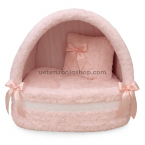 Cueva iglú Rosa Peluche para Perro y Gato Veterizonia