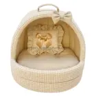 Cama-Iglú Vichy Beige para Perros y Gatos