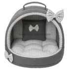 Cama-Iglú Vichy Gris para Perros y Gatos