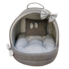 Cama-Iglú Vichy Gris para Perros y Gatos | Veterizonia