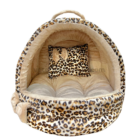 Cueva Iglú Leopardo para Perro y Gato: vista frontal del tejido original