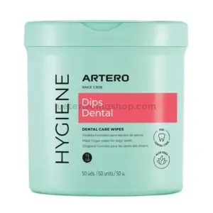 Dedales limpiadores de dientes para perros y gatos Artero con aloe vera para una higiene dental eficaz.