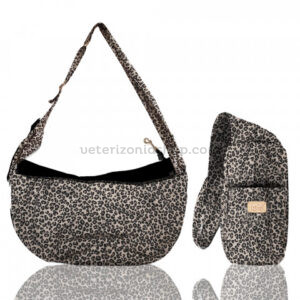 Bolso para Perros Bandolera Ajustable Leopardo Taupe Milk&Pepper