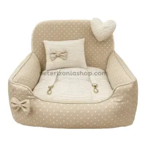 Asiento Cama para Coche Mini lunares beige