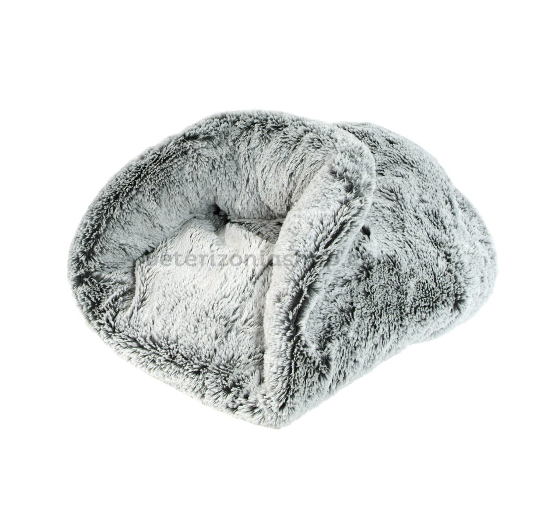 Cama saco para perros pequeños Streaky Grey de peluche – Veterizonia-1