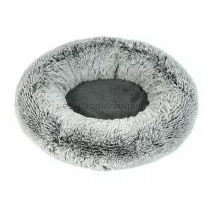 cama donut perro gato streaky grey