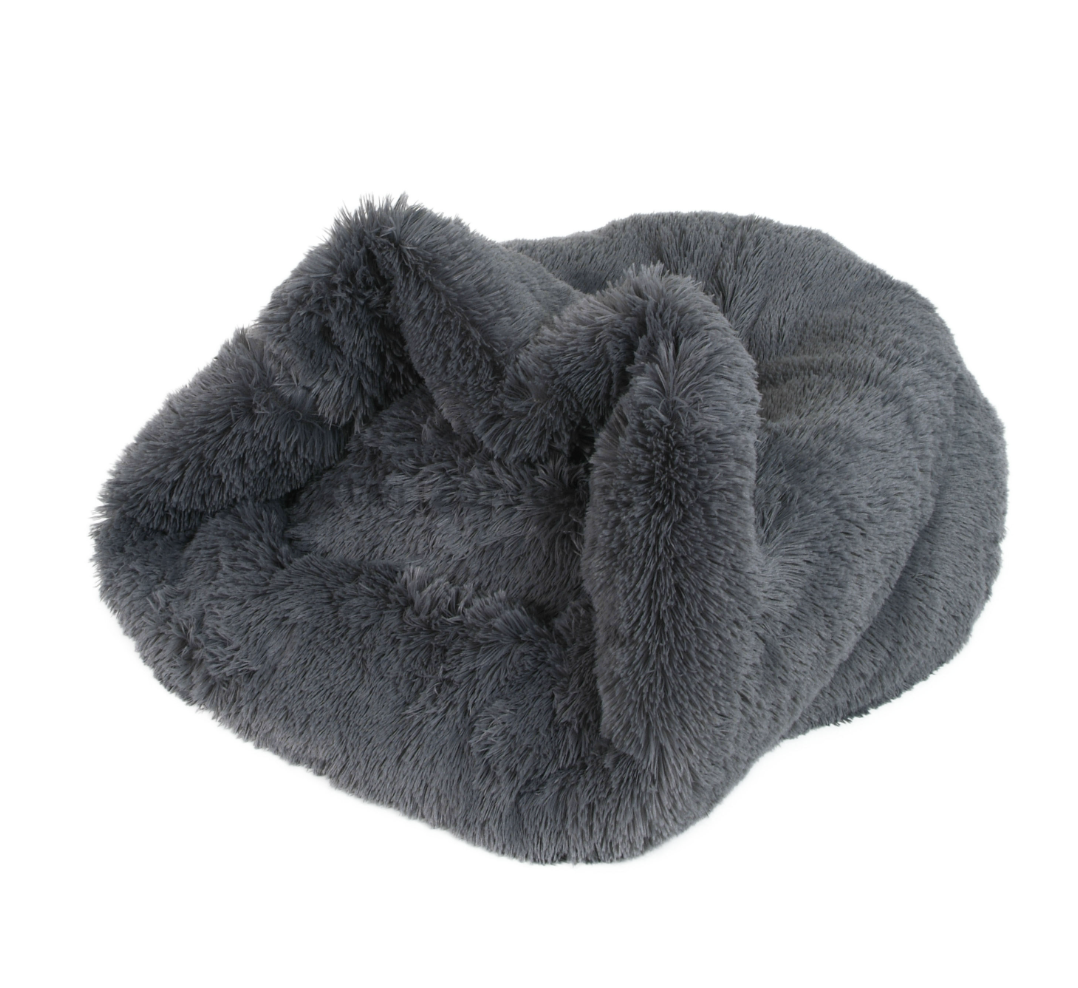 cama saco para perros pequeños gris antracita