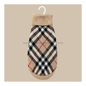 Jersey Tartan para Perros con Cuello Alto de lana premium Made in Italy