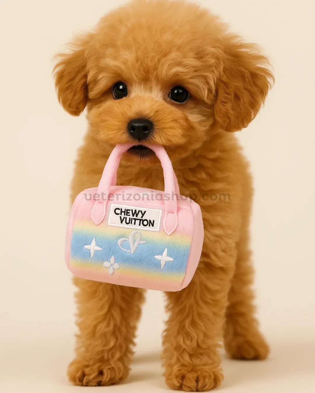 Perrito toy con mini bolso Chewy Vuiton Pink Ombre