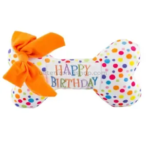 Mini Hueso Happy Birthday para perros mini con squeaker