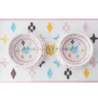 Set comederos + mantel Chewy Vuiton White (Small) – BPA-free, antideslizante