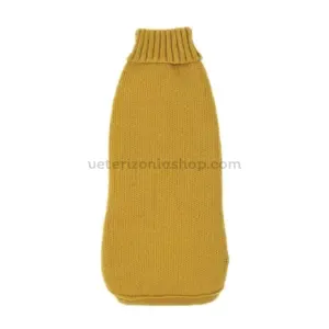 Jersey para Perros Sofía Amarillo en maniquí, tejido cálido para invierno