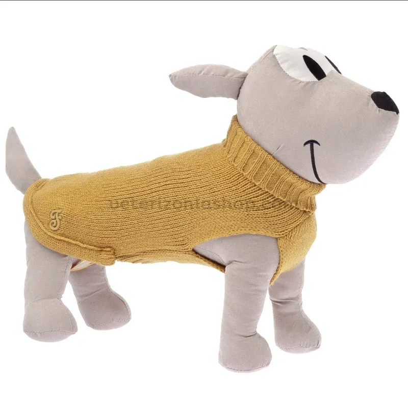 Jersey para Perros Sofía Amarillo visto desde la espalda, textura de punto suave