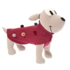 Jersey para perro burdeos con pompones – detalle del tejido y pompones