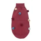Jersey para perro burdeos con pompones – vista frontal