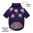 Suéter para Perros Posies Púrpura visto desde atrás con estampado floral