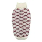 Jersey para perro crema con jacquard granate de lana merino