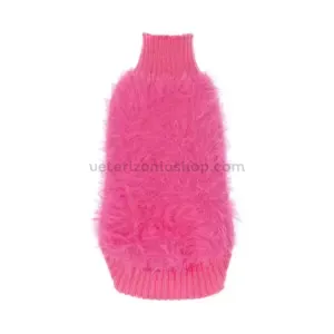 Jersey para perro de peluche rosa fucsia – vista frontal