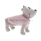 Maniquí con jersey peluche rosa para perro, modelo cálido y elegante