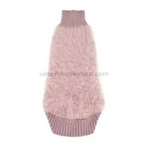 Jersey para perro rosa de peluche con detalle de cuello elástico
