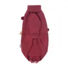 Jersey para perro burdeos con pompones – vista posterior