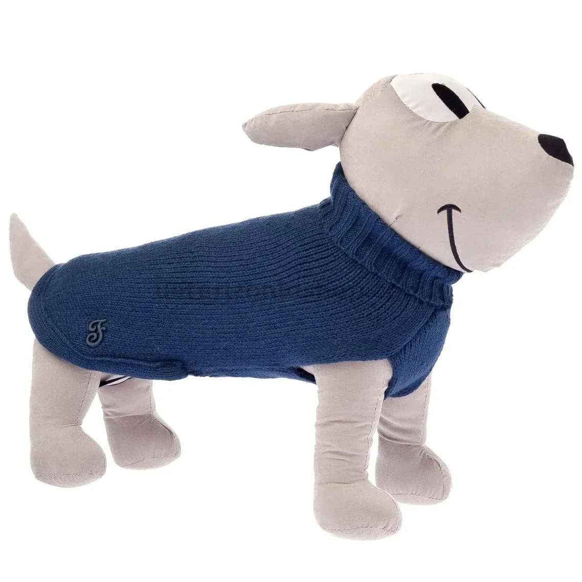 Jersey para perros Sofía azul – vista frontal y textura del tejido