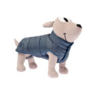 plumífero para perro azul visto de perfil, abrigo térmico para perros pequeños y medianos