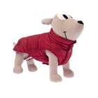 plumífero para perro rojo visto de perfil, abrigo térmico para perros pequeños y medianos