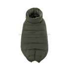 plumífero para perro verde visto de perfil, abrigo térmico para perros pequeños y medianos