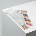 Poncho de alpaca para perro Rainbow doblado con flecos multicolor