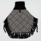Poncho para perros de alpaca color negro Diamond con diseño artesanal y flecos.