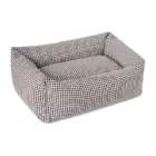 cama para perro desenfundable vichy marrón chocolate rectangular