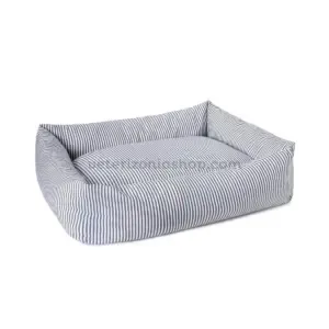 La cama para perro desenfundable rayas grises combina diseño moderno y máximo confort. Su funda extraíble permite un lavado fácil a 30 °C, manteniendo siempre el descanso de tu mascota limpio e higiénico. Disponible en 4 tallas y opción de nombre bordado personalizado.