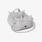 Asiento de coche para perros desenfundable rayas gris acolchado para perros pequeños