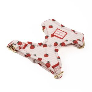 Arnés para perro ajustable fresas rosa transpirable