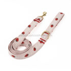 correa perro fresas rosa ajustable resistente paseo